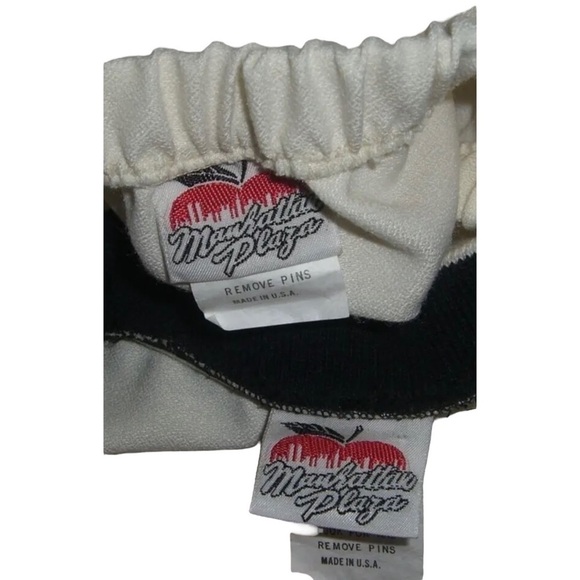 Vintage 50's Outfit Skirt Blouse Set Secretary Nautical Deadstock Ivory Striped - Picture 8 of 12